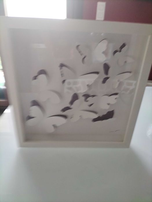 Quadro NOVO cor Branca, com borboletas