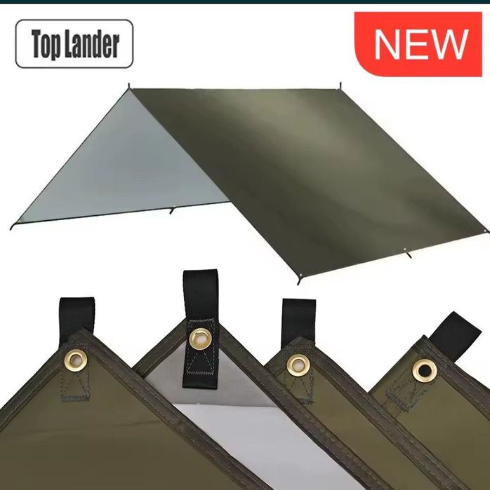 Якісний тент 3×3 туристичний TOP Lander, колір олива, оригінал