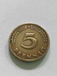 Moneta 5 Pfennig rok 1949