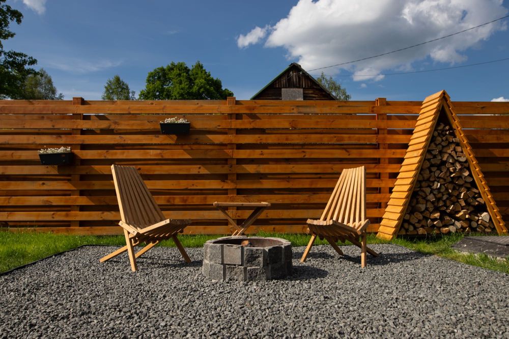 Відпочинок в AFrame будинку з сауною, альтанкою, мангалом в Денишах