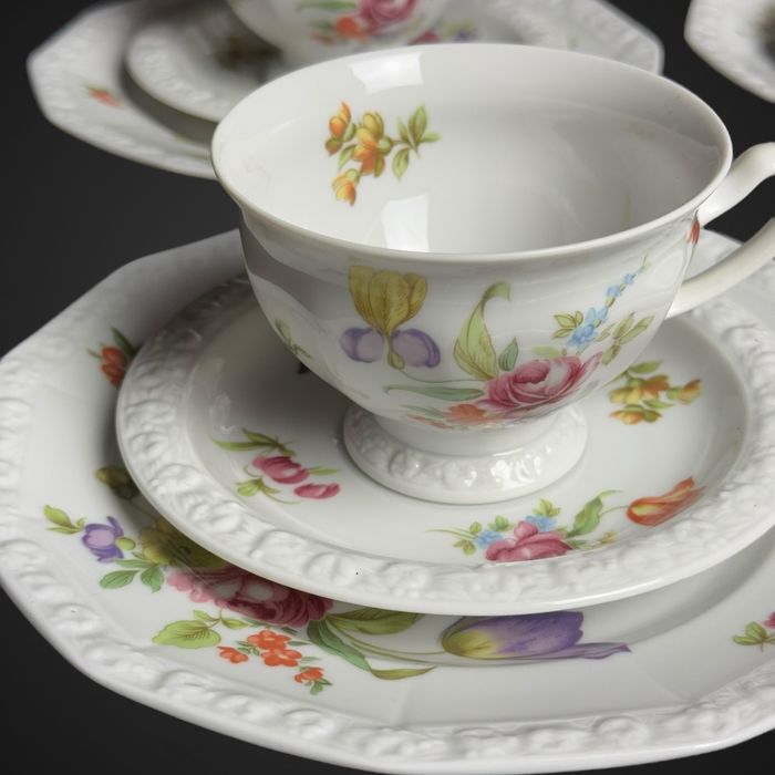 Serwis kawowy Rosenthal biała maria bukiet letni sommerstraus B4/12145