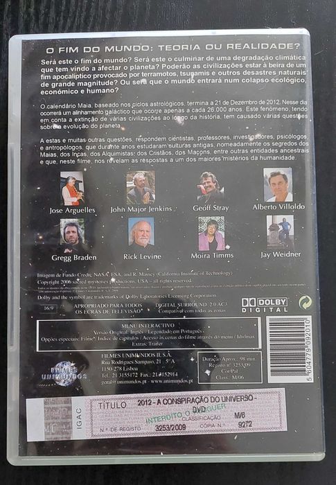 DVD, filme, 2012 A Conspiração do Universo