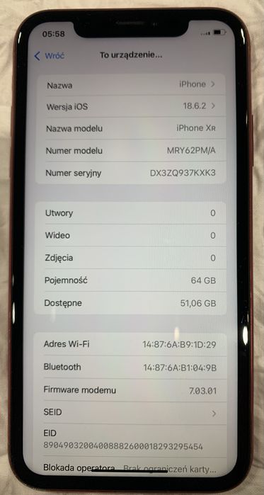 Iphone XR Red 64gb bez blokad sprawny