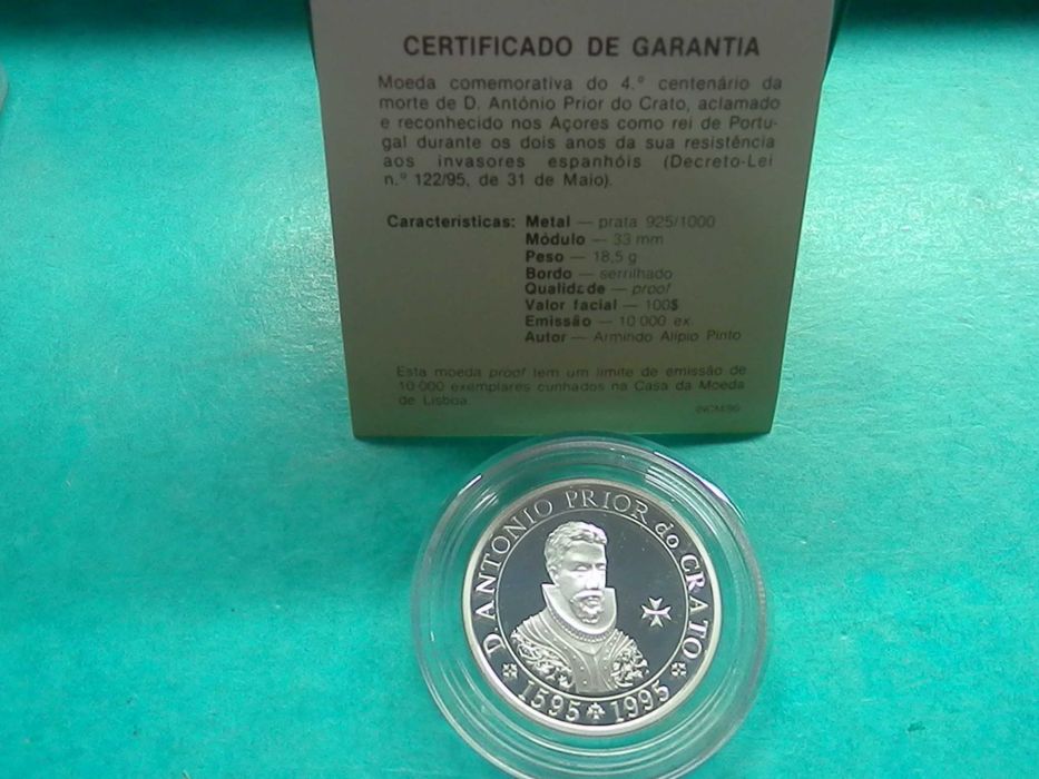 1351 - PROOF: 100$00 1995 D. António Prior Crato, por 31,00