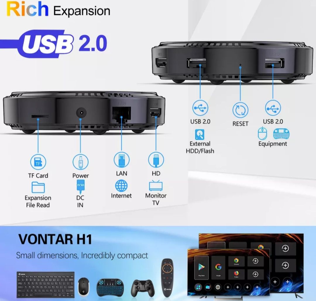 Hd box тв приставка vontar h1 4gb / 64gb. 4k android 12 Bluetooth 5.0