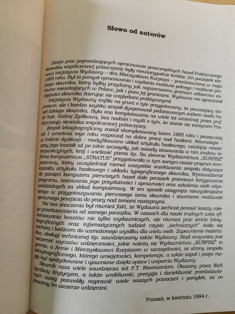 Praktyczny słownik współczesnej polszczyzny wydawnictwo Kurpisz