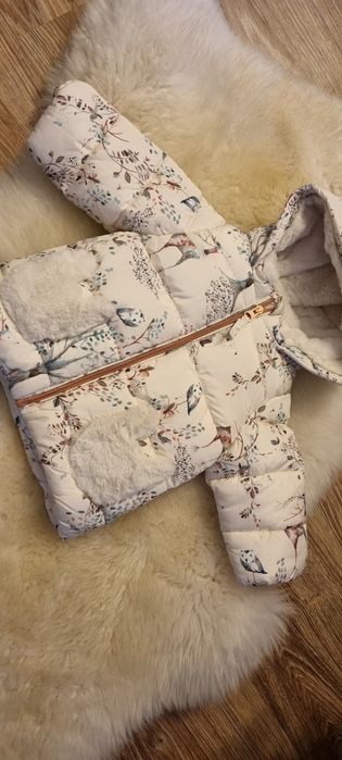 Kurtka Zimowa  z motywem leśnym  Next 3-6 m 68 cm nowa