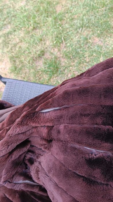 Futro naturalne brązowe rozm. L/XL