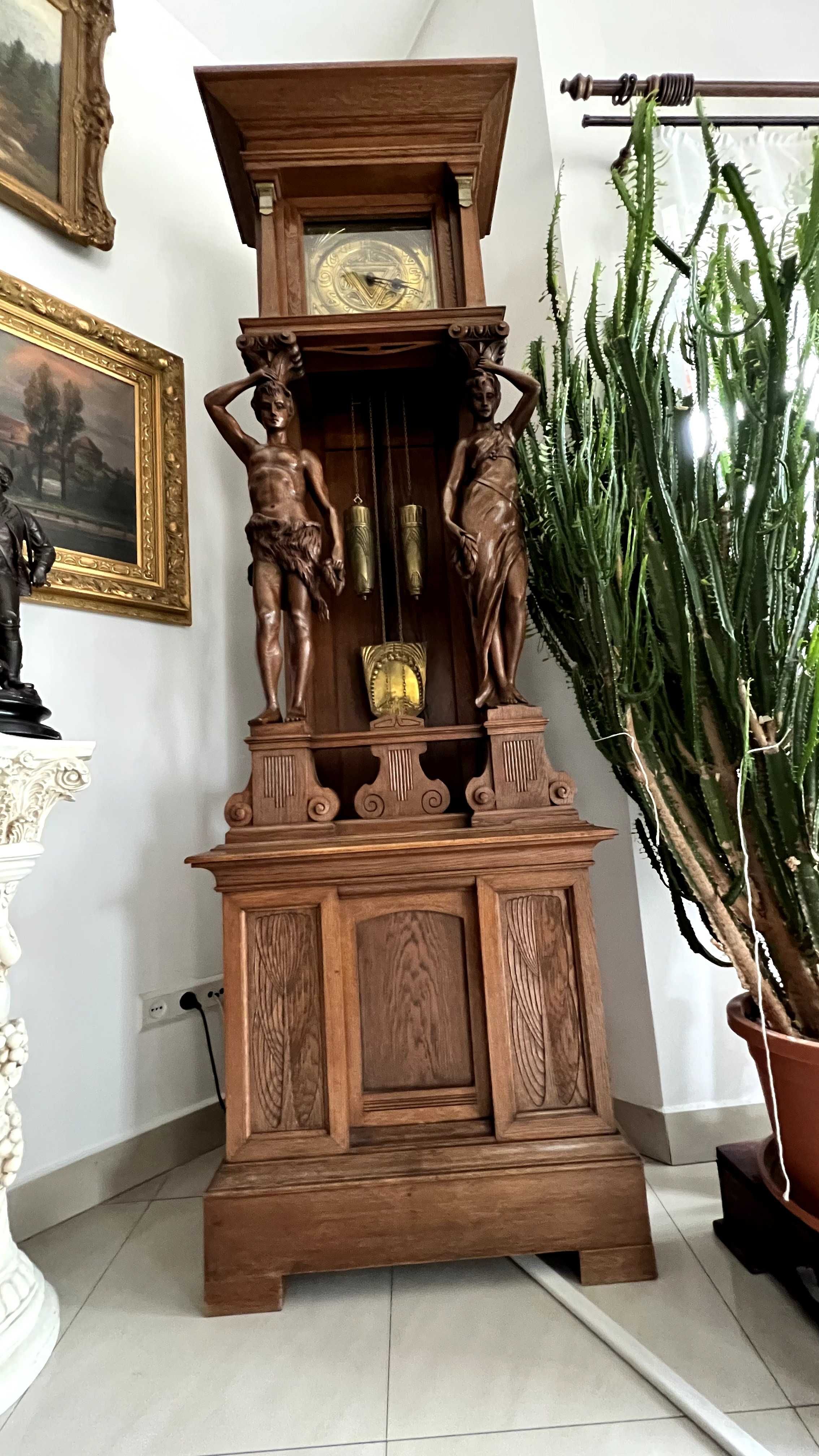 Zegar stojący - Oryginalna Secesja figuralna z ok. 1900 roku