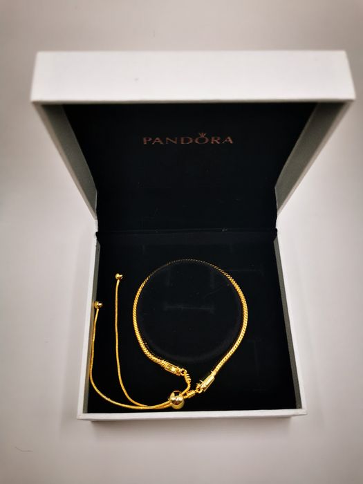 Złota bransoletka Pandora z regulacją