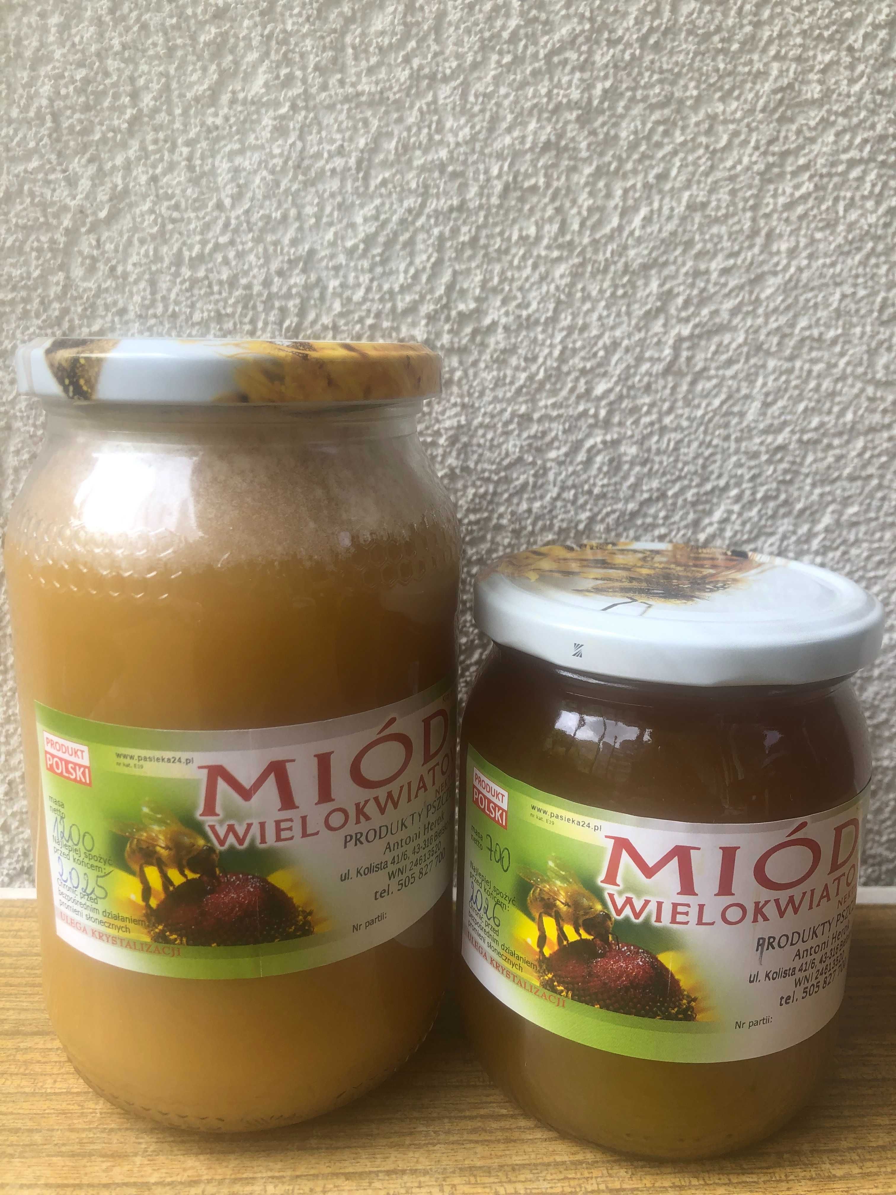 Miód wielokwiatowy - słoik średni 700g