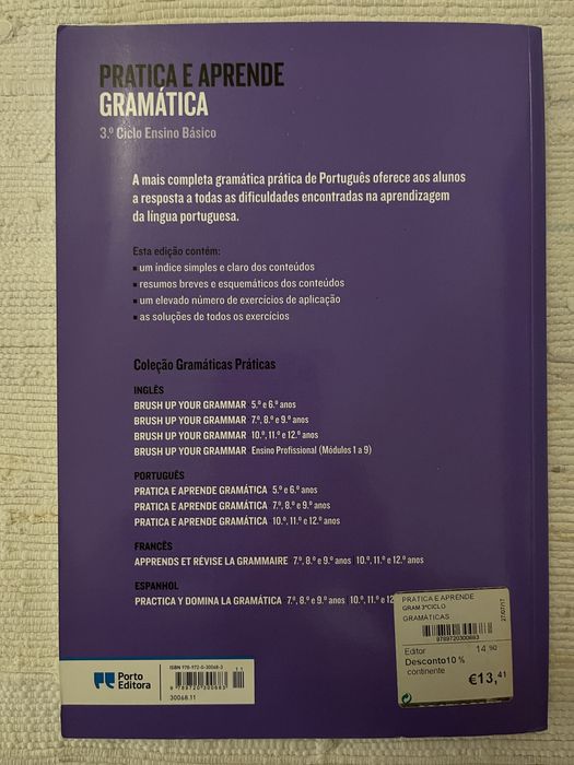 Pratica e aprende gramática de português 3 ciclo 7 8 9 ano