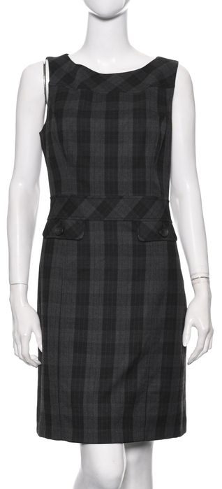 S.OLIVER prosta ciemnoszara sukienka w kratkę r 38