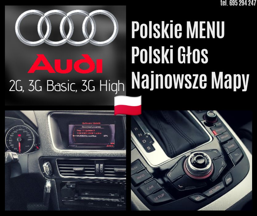 Audi MMI Polskie Menu, Mapy 2020 3G Basic + High, 2G A4 A5 A6 A8 Q5 Q7