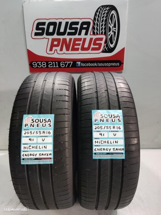 2 pneus semi novos 205-55r16 michelin - oferta dos portes