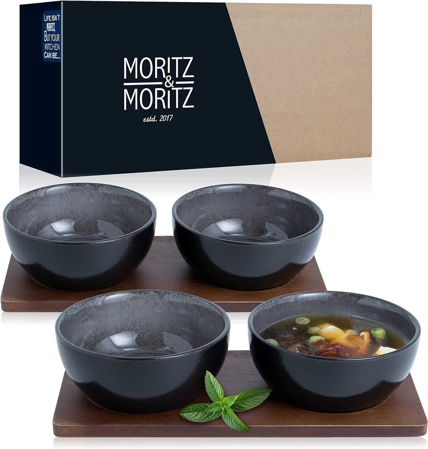 Zestaw misek 200ml 12cm VIDA MISO antracyt - Moritz Moritz- 6 element.