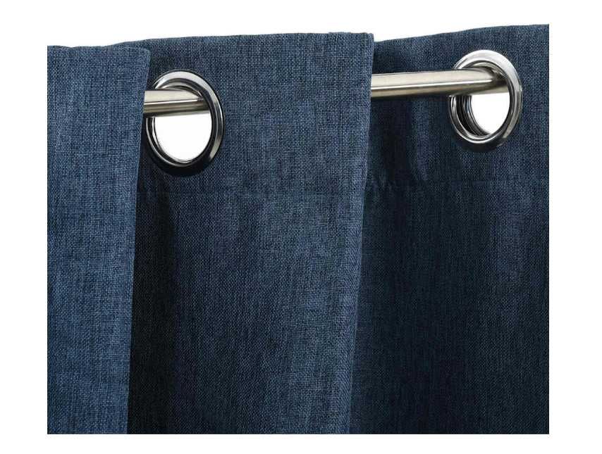Zasłony stylizowane na lniane, 2 szt., niebieskie, 140x245 cm