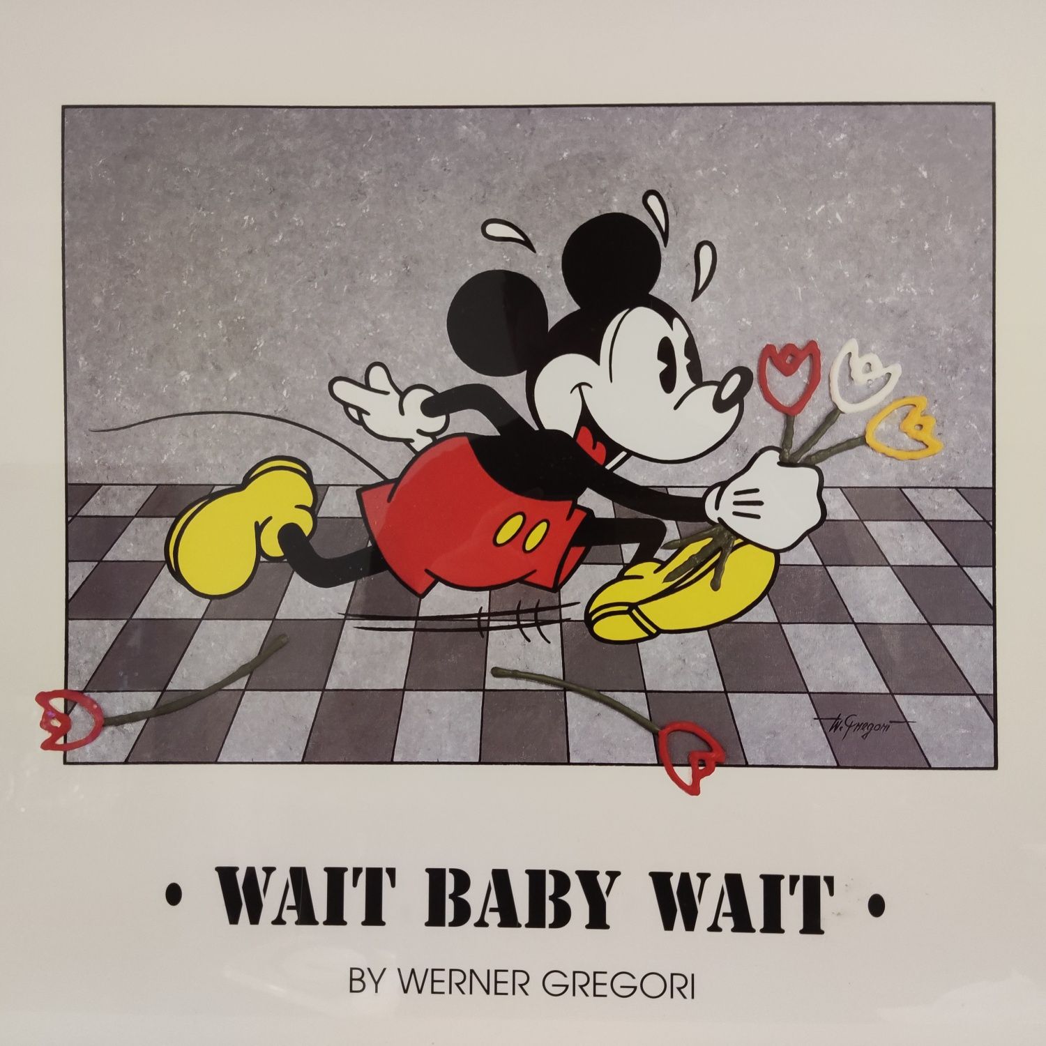 Mickey Mouse - "Wati Baby Wait by Werner Gregori" Quadro vintage
