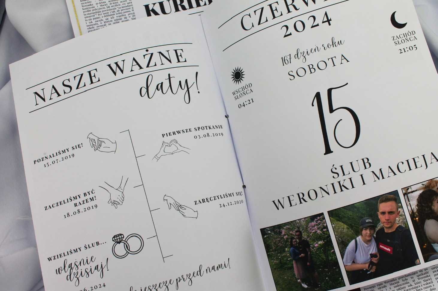 Personalizowana Gazetka Kurier Weselny Format A4