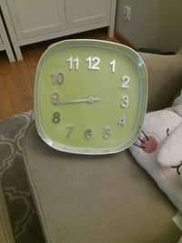 Zegar zielono- srebrny 30 cm x 30 cm