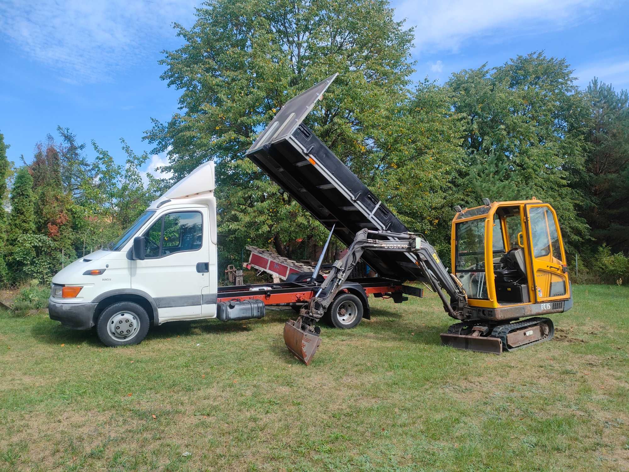 Wynajem/wypożyczenie minikoparka, młot +Iveco wywrotka