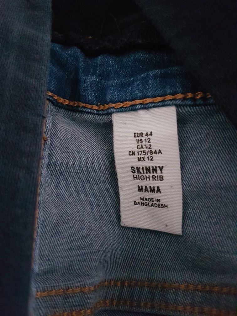 Jeansy, spodnie ciążowe H&M, rozm 44