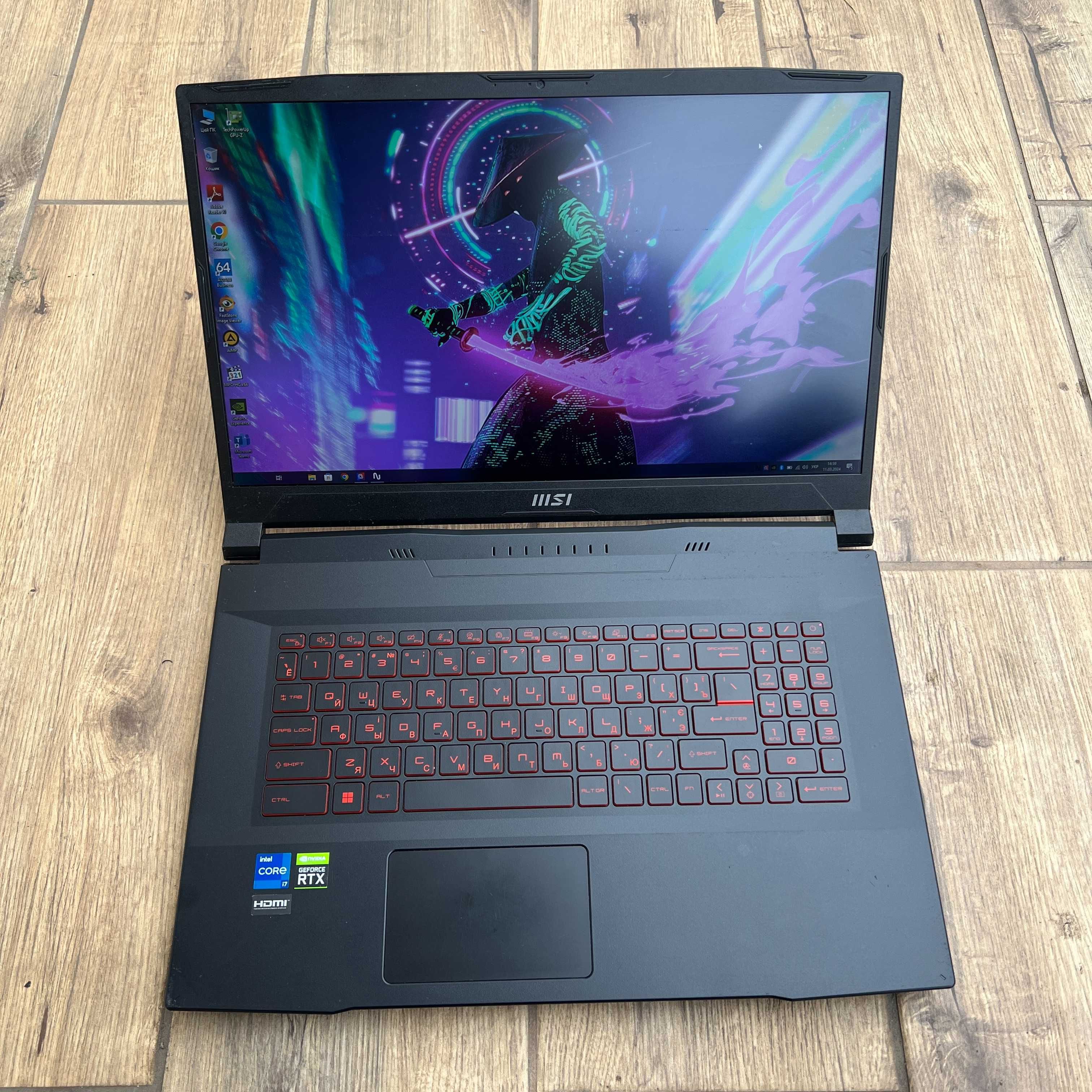 Ігровий ноутбук MSI-17.3" 144hz|i7-12700H |SSD 1TB|RAM 32GB |RTX 3070