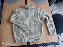 Męski beżowy luźny sweter L golf