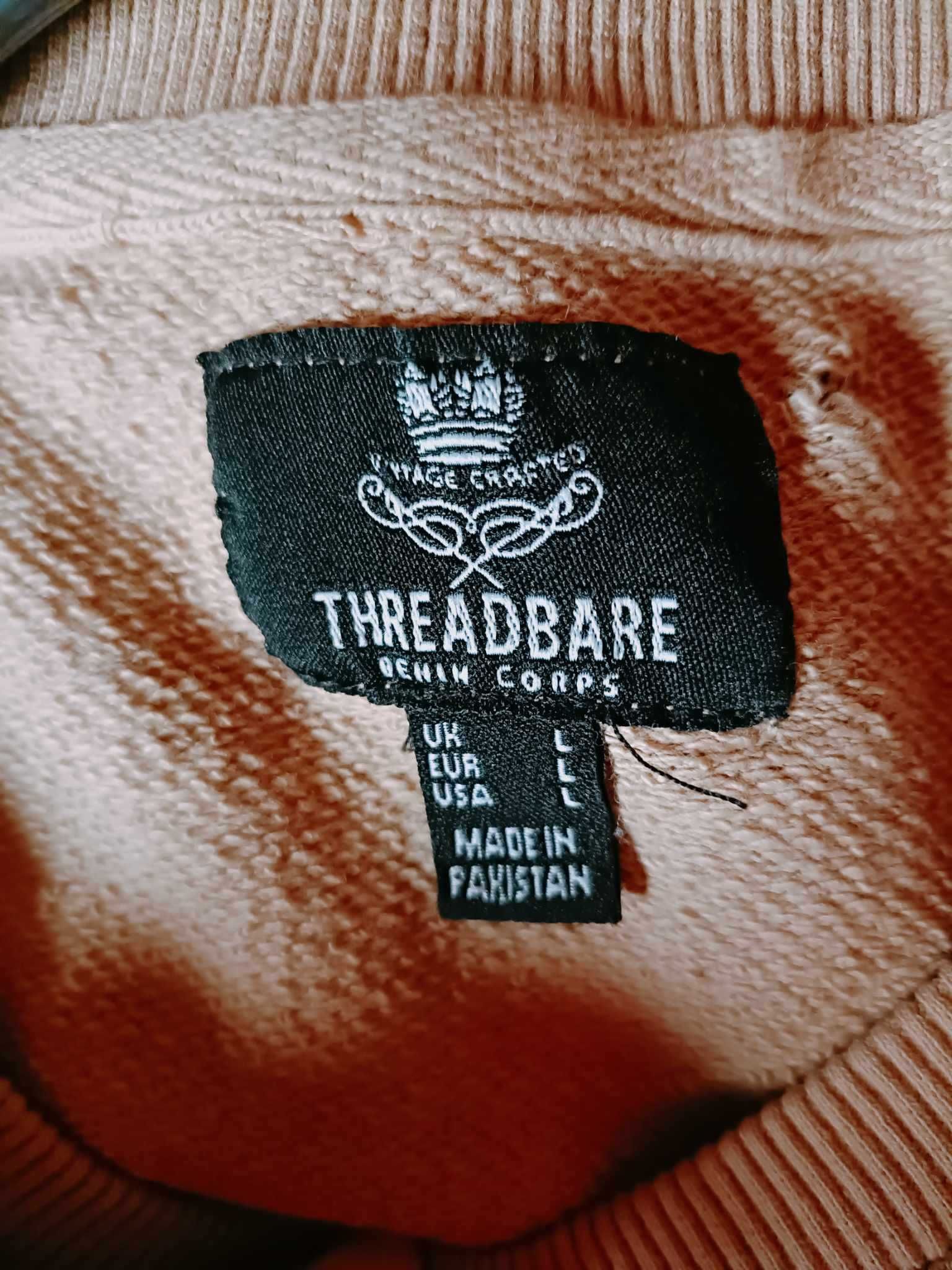 Threadbare t-shirt męski beżowy L bawełna