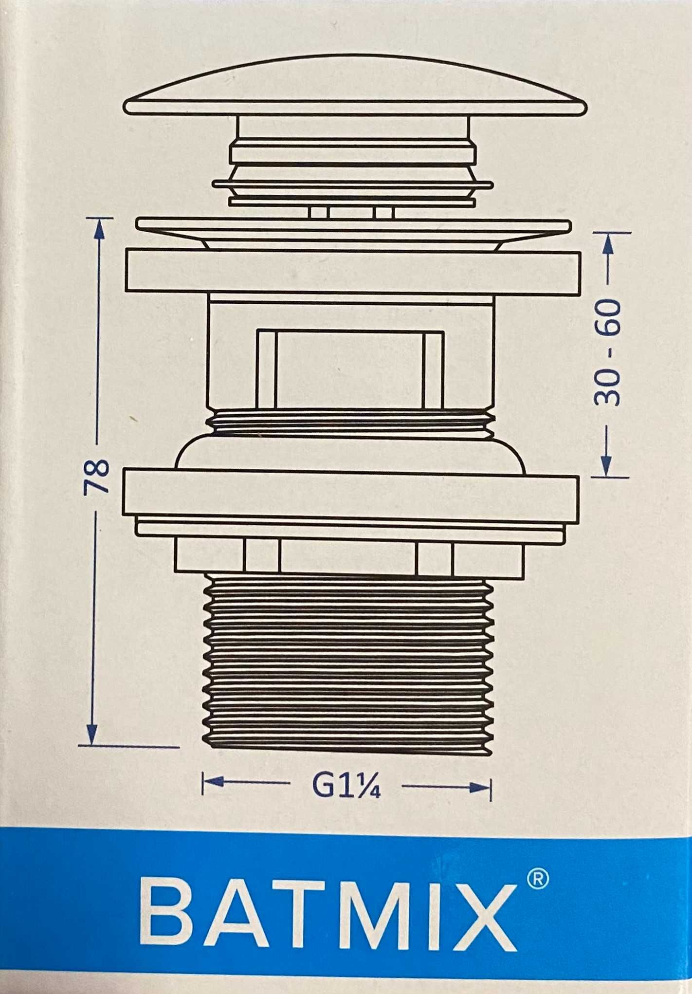 Korek klik-klak mały Dn66 z przelewem AP006, Batmix