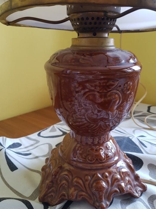 Lampa stołowa ceramiczna lata 60-te, bez klosza