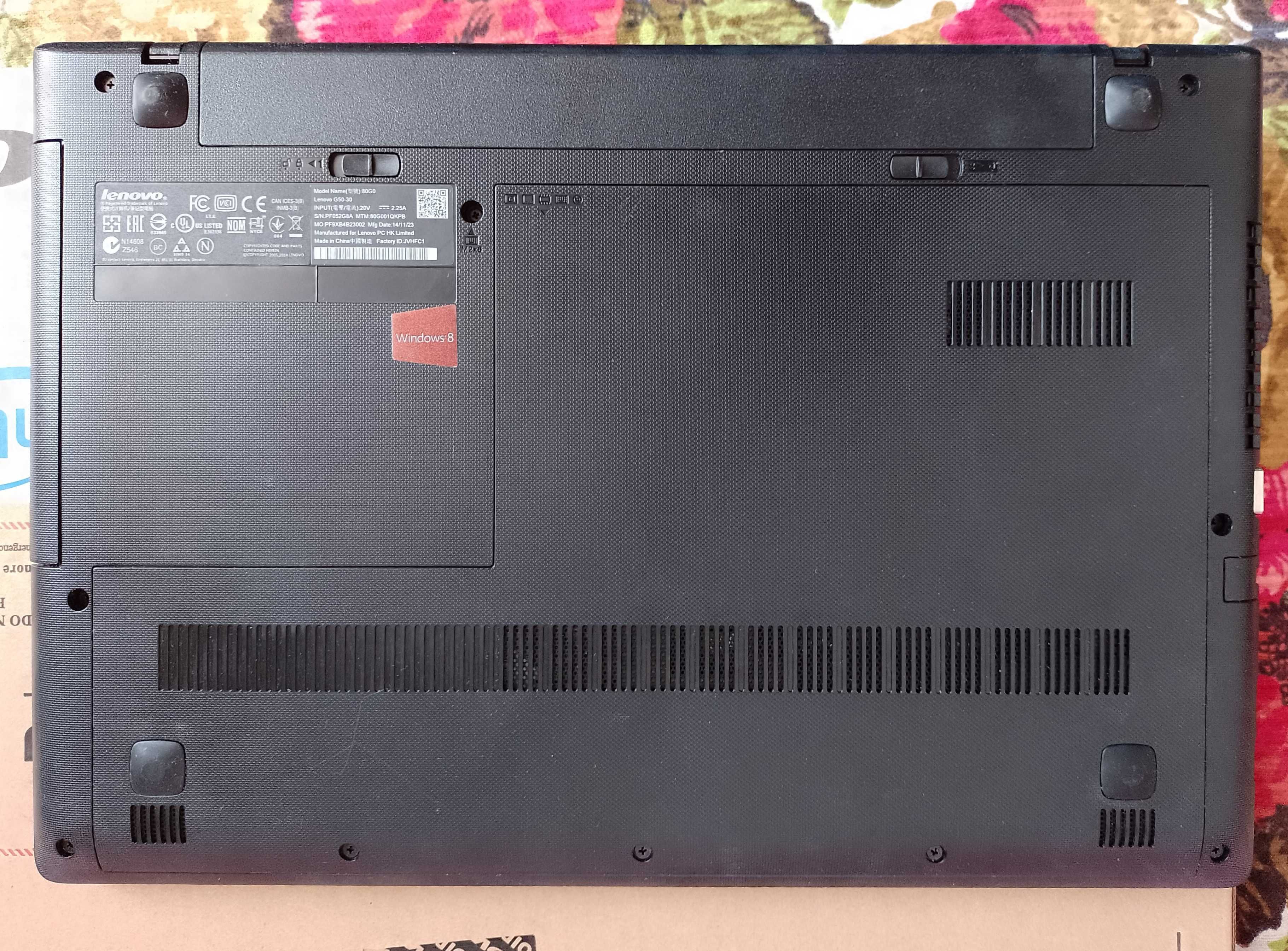 Laptop Lenovo G50-30 Intel N2840 2.16GHz RAM- 4GB 320 GB HDD