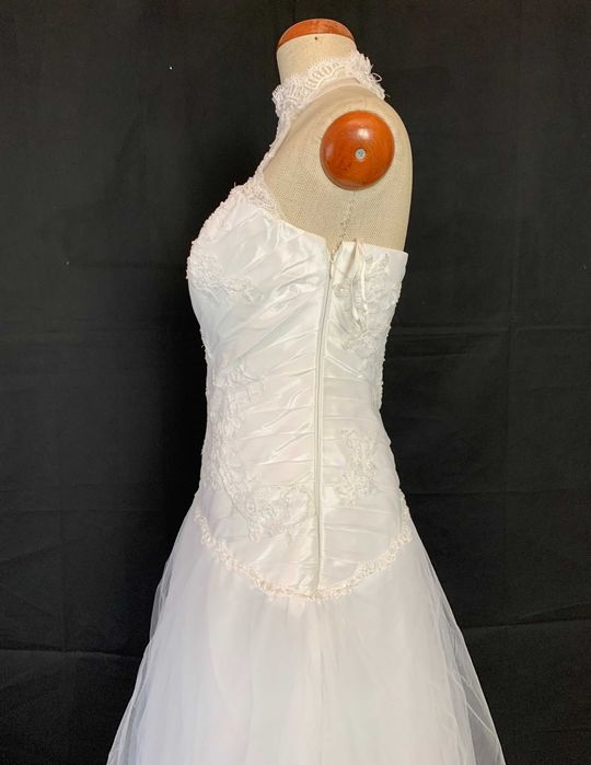 Nowa suknia ślubna z metką księżniczka tiulowa 38 M brokatowa halter