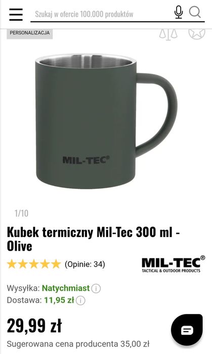 Kubek Mil-tec stalowy