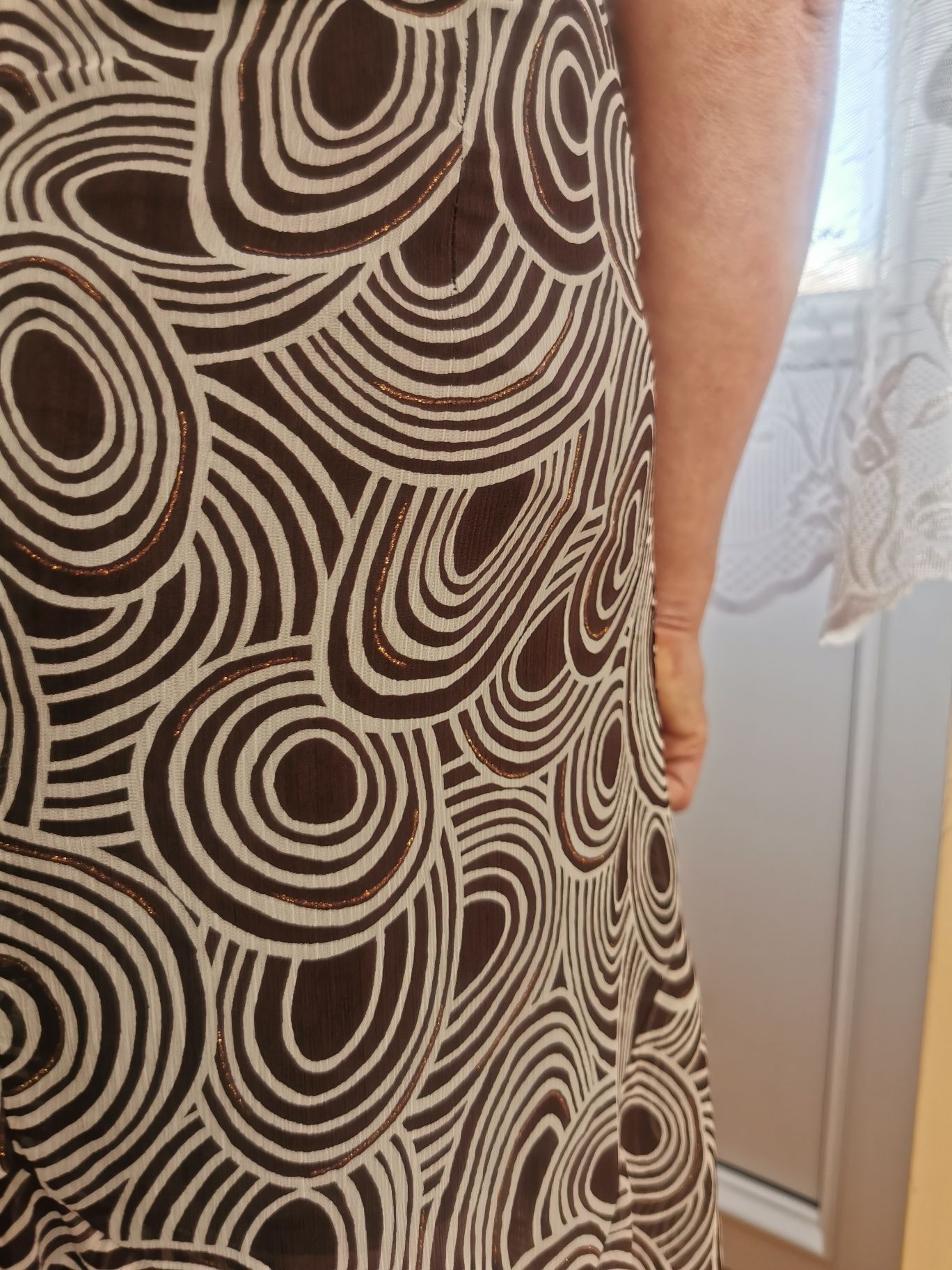 Elegancka sukienka z żorżety rozm 42 XL Wesele Komunia Bierzmowanie