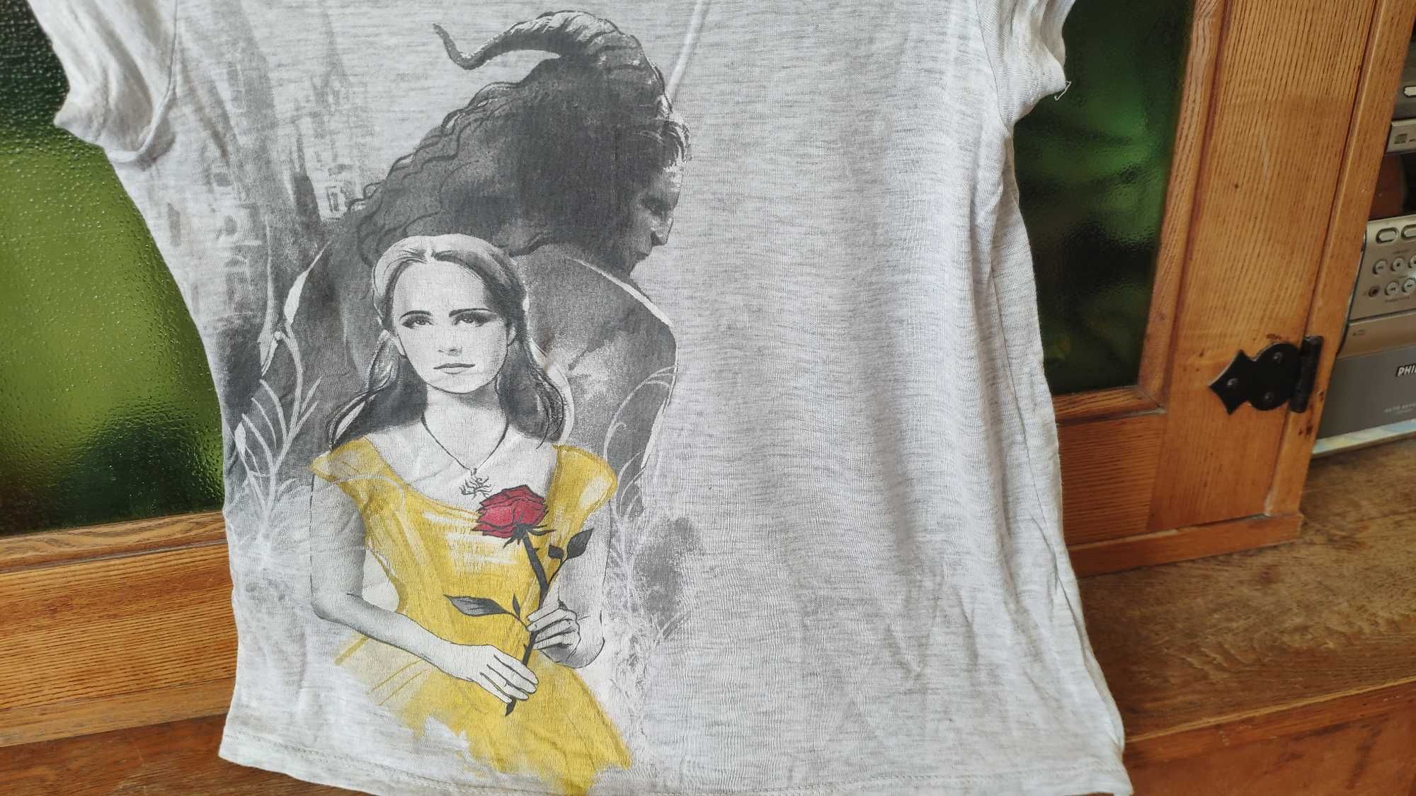 t-shirt koszulka disney piękna i bestia beauty & the beast r. 146cm