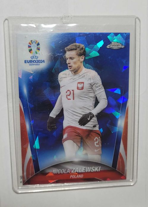 Nicola Zalewski - 2024 Topps Chrome UEFA Euro Sapphire #79 Poland