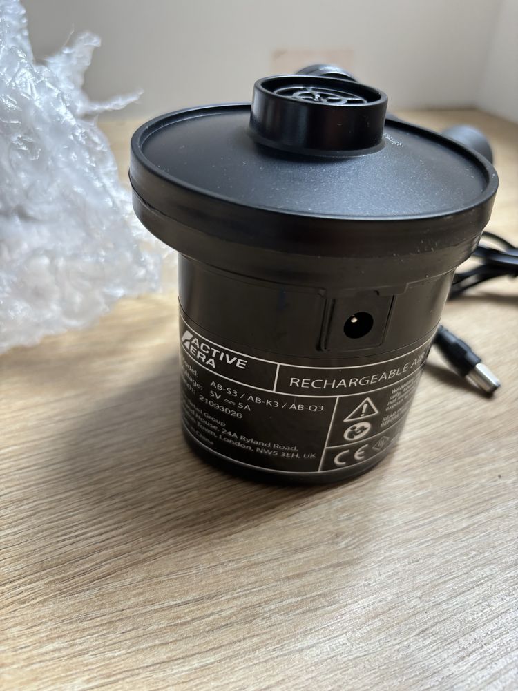 Bezprzewodowa pompka do materaca z 3 końcowkami active era na usb
