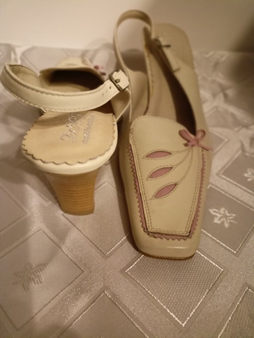 Buty letnie z  bardzo miękkiej skóry 37 r