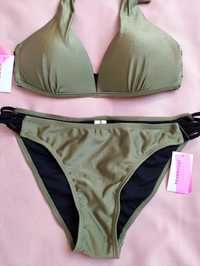 Reserved bikini strój kąpielowy push up khaki Rozmiar S