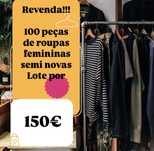 Lote de 100 peças  de roupas de 2ª mão