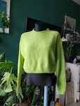 Sinsay XXS- S sweter oversize fluor zielony krótki bluzka