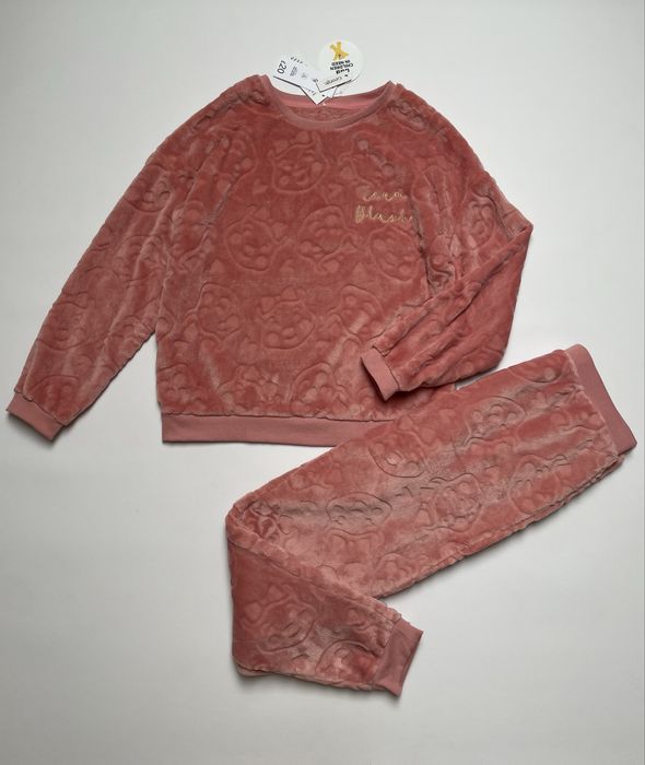 40 42 George 12-14 ciepła piżama zimowa miś futerko pluszowa dres cozy