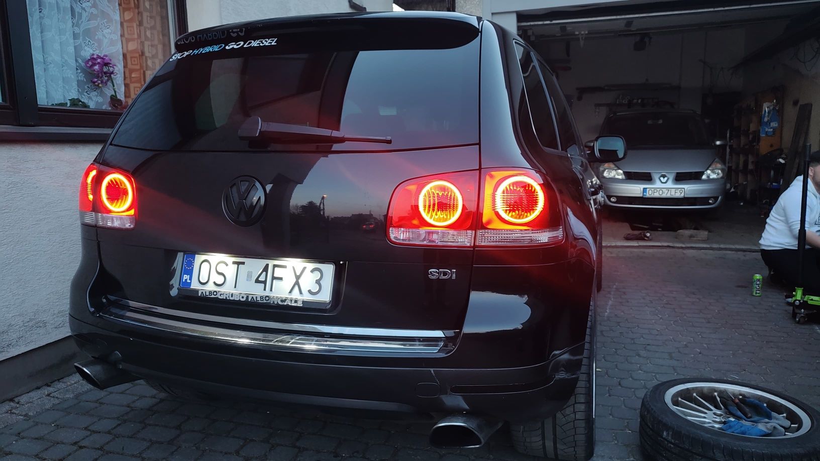 Lampy tył tylne LED ringi tuning Touareg 7L