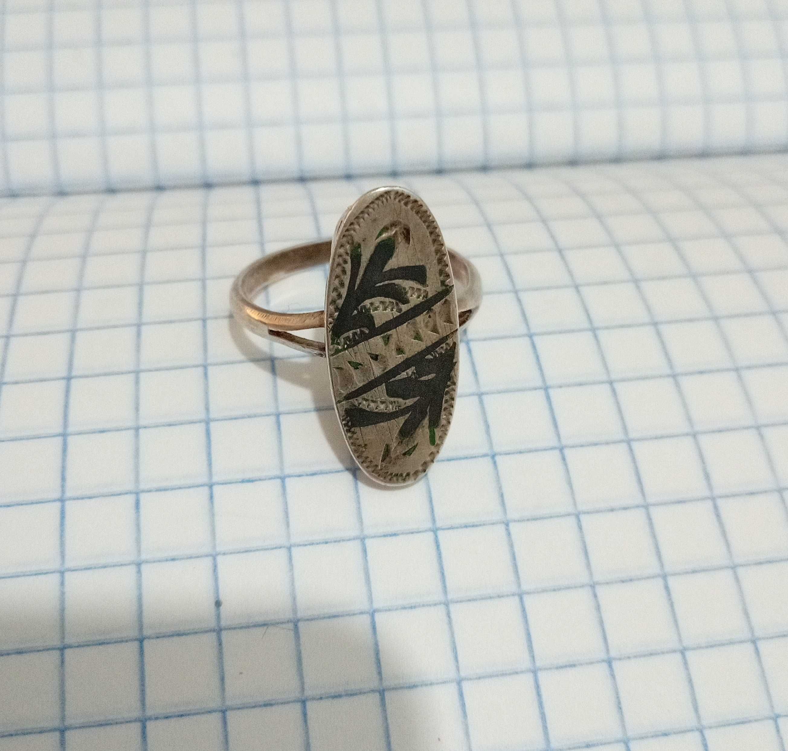 Винтажное кольцо перстень Чернь Серебро 925 проба Звезда СССР