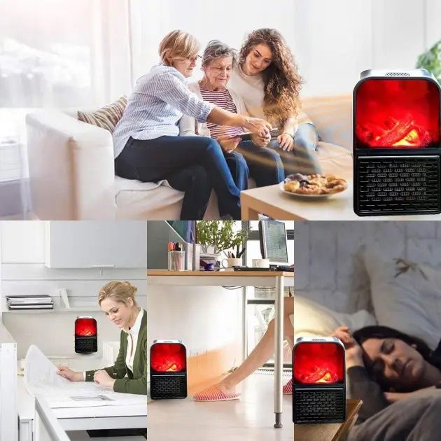 Портативный обогреватель Flame Heater (900 Вт)