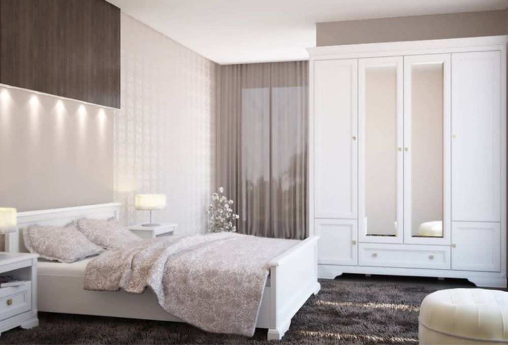 БЕЛОСНЕЖНЫЙ ШКАФ « Клео Гербор» -4 двери ,2 зеркала