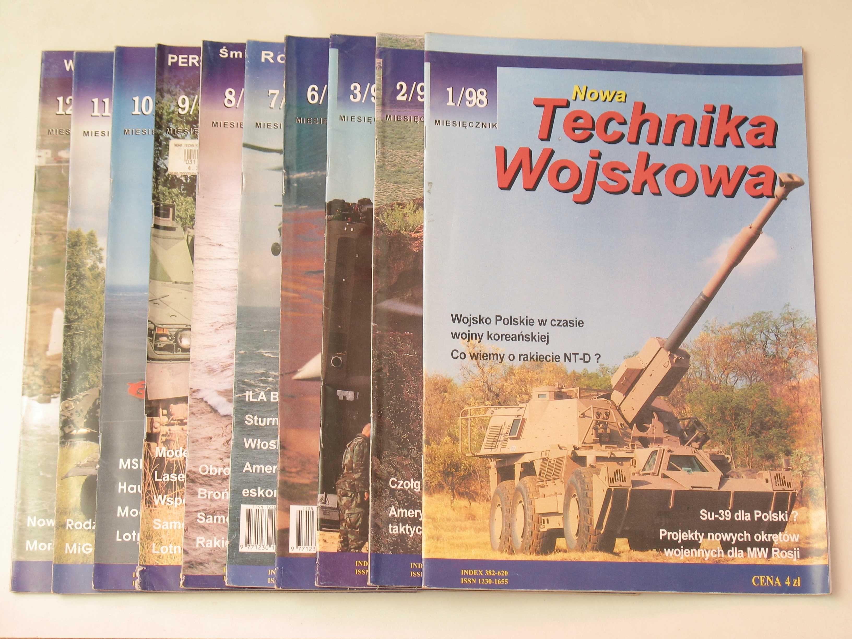 Technika Wojskowa numery: 1-3 i 6-12, rocznik 1998