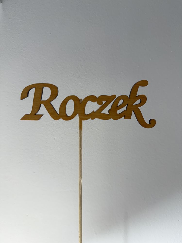Drewniany topper na tort zloty na roczek ,,Roczek”