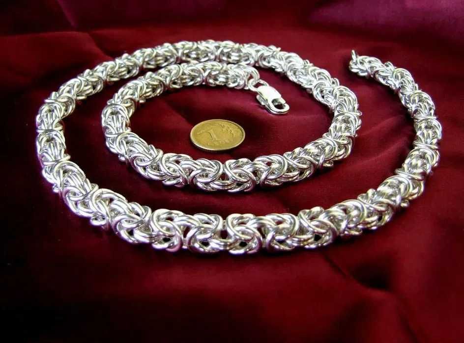 60cm 155g 8,3mm !! Łańcuch królewski-bizantyjski srebro925 od jubilera